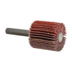 3M - 1" Diam x 1" Face Width, Fine Ceramic Alumina Coated Mounted Flap Wheel - 1/4" Shank Mount, 120 Grit, X Weighted Cloth Backing, 30,000 Max RPM - Exact Industrial Supply