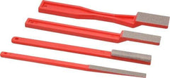3M - 4 Piece Diamond Pattern File Set - 1-1/2" File Length, Set Includes Half Round - Exact Industrial Supply