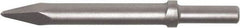 Made in USA - 12" OAL, Moil Point Chisel - Round Drive, Round Shank, Alloy Steel - Exact Industrial Supply