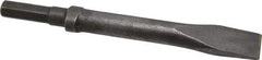 Made in USA - 1" Head Width, 9" OAL, 1/2" Shank Diam, Flat Chisel - Hex Drive, Hex Shank, Alloy Steel - Exact Industrial Supply