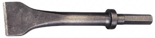 Made in USA - 3" Head Width, 9" OAL, Scaling Chisel - Hex Drive, Hex Shank, Alloy Steel - Exact Industrial Supply