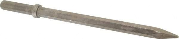 Made in USA - 18-1/4" OAL, 1" Shank Diam, Moil Point Chisel - Hex Drive, Hex Shank, Alloy Steel - Exact Industrial Supply