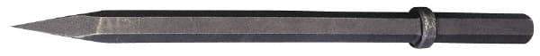 Made in USA - 1-1/4" Head Width, 24" OAL, 1-1/4" Shank Diam, Scaling Chisel - Hex Drive, Hex Shank, Alloy Steel - Exact Industrial Supply