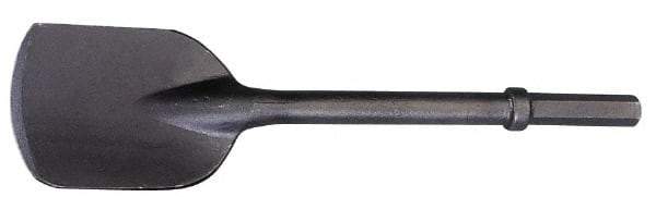 Made in USA - 5-1/2" Head Width, 20-1/4" OAL, 1" Shank Diam, Spade Chisel - Hex Drive, Hex Shank, Alloy Steel - Exact Industrial Supply