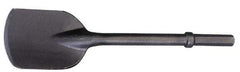 Made in USA - 5-1/2" Head Width, 22" OAL, 1-1/4" Shank Diam, Spade Chisel - Hex Drive, Hex Shank, Alloy Steel - Exact Industrial Supply