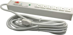 Wiremold - 6 Outlets, 120 Volts, 15 Amps, 15' Cord, Power Outlet Strip - 1 Circuits, Free Hanging Mount, 5-15P NEMA Configuration, UL Listed File 1449 - Exact Industrial Supply