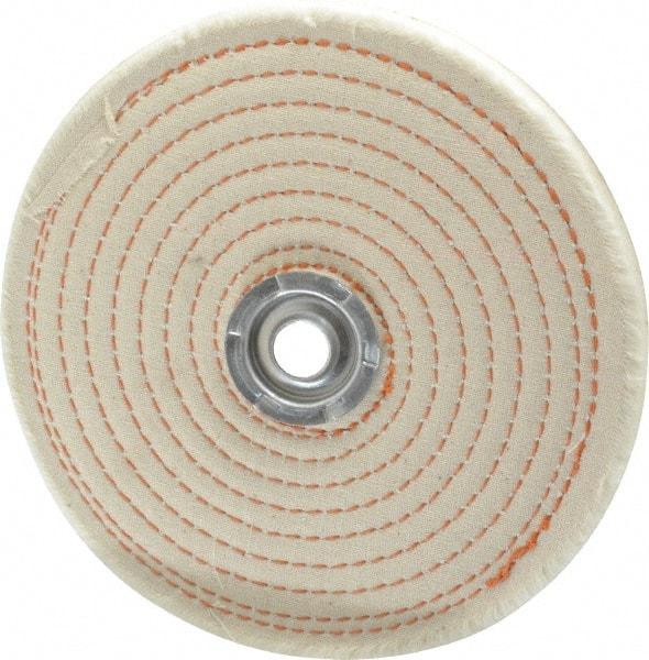 Dico - 6" Diam x 1/2" Thick Unmounted Buffing Wheel - Spiral Sewn, 1/2" Arbor Hole, Coarse Grade - Exact Industrial Supply