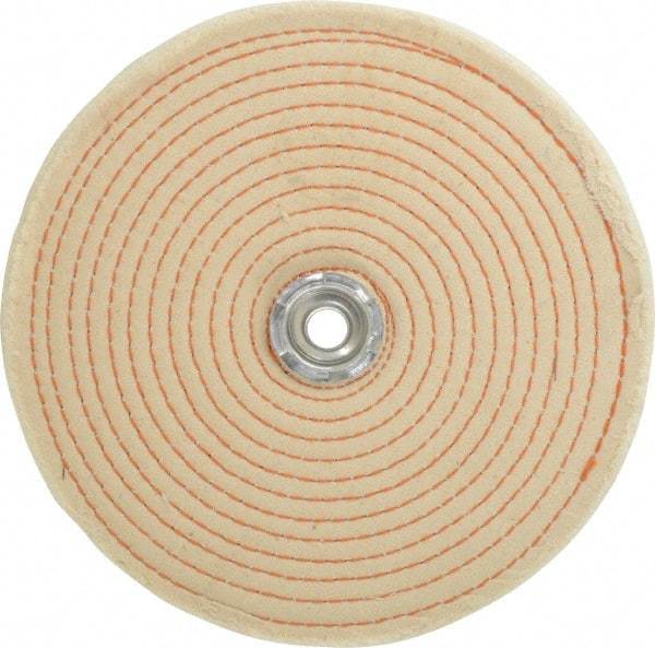 Dico - 8" Diam x 1/2" Thick Unmounted Buffing Wheel - Spiral Sewn, 1/2" Arbor Hole, Coarse Grade - Exact Industrial Supply