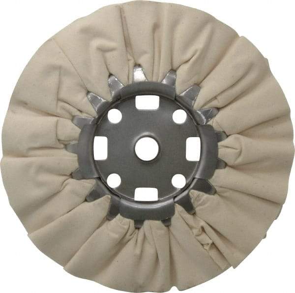 Divine Brothers - 8" Diam x 1/2" Thick Unmounted Buffing Wheel - Ventilated Bias Cut, 5/8" Arbor Hole - Exact Industrial Supply