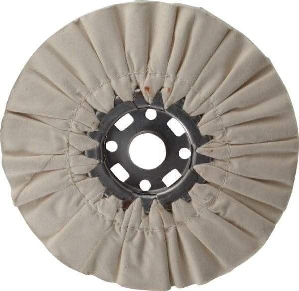 Divine Brothers - 10" Diam x 1/2" Thick Unmounted Buffing Wheel - Ventilated Bias Cut, 1-1/4" Arbor Hole - Exact Industrial Supply