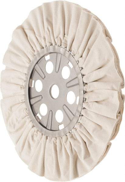 Divine Brothers - 16" Diam x 1/2" Thick Unmounted Buffing Wheel - Ventilated Bias Cut, 1-1/4" Arbor Hole - Exact Industrial Supply