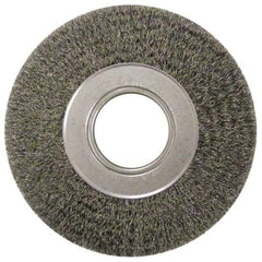 Anderson - 7" OD, 2" Arbor Hole, Crimped Steel Wheel Brush - 1-3/4" Face Width, 1-5/8" Trim Length, 0.0118" Filament Diam, 6,000 RPM - Exact Industrial Supply