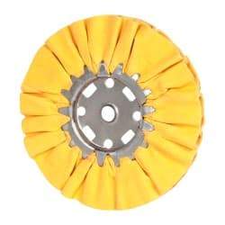 Divine Brothers - 8" Diam x 1/2" Thick Unmounted Buffing Wheel - Ventilated Bias Cut, 1/2" Arbor Hole - Exact Industrial Supply