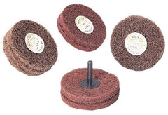 Standard Abrasives - 4" Diam x 2" Thick, Medium Mounted Scrubber Buffing Wheel - 2 Ply, Very Fine Grade, 1/4" Shank Diam, 6,000 RPM - Exact Industrial Supply