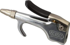 Coilhose Pneumatics - 150 Max psi High Volume Safety Nozzle Thumb Lever Blow Gun - 1/4 NPT Inlet, Chrome Plated Zinc - Exact Industrial Supply