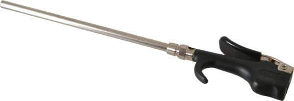 Coilhose Pneumatics - Safety Extension Tube Thumb Lever Blow Gun - 1/4 NPT, 8" Tube Length, Zinc - Exact Industrial Supply