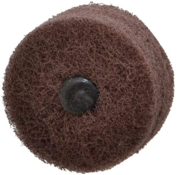 Standard Abrasives - 2" Diam, Medium Mounted Scrubber Buffing Wheel - 3 Ply, Very Fine Grade, 1/4" Shank Diam, 12,000 RPM - Exact Industrial Supply