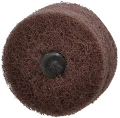 Standard Abrasives - 2" Diam, Medium Mounted Scrubber Buffing Wheel - 3 Ply, Very Fine Grade, 1/4" Shank Diam, 12,000 RPM - Exact Industrial Supply