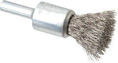 Anderson - 1/2" Brush Diam, Crimped, End Brush - 1/4" Diam Shank, 25,000 Max RPM - Exact Industrial Supply