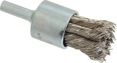 Anderson - 3/4" Brush Diam, Knotted, End Brush - 1/4" Diam Shank, 22,000 Max RPM - Exact Industrial Supply