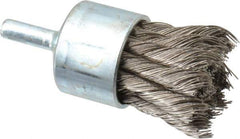 Anderson - 1-1/8" Brush Diam, Knotted, End Brush - 1/4" Diam Shank, 22,000 Max RPM - Exact Industrial Supply