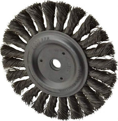 Anderson - 6" OD, 1/2" Arbor Hole, Knotted Stainless Steel Wheel Brush - 1/2" Face Width, 1-7/16" Trim Length, 0.016" Filament Diam, 9,000 RPM - Exact Industrial Supply
