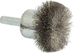 Anderson - 1-1/2" Brush Diam, Crimped, Flared End Brush - 1/4" Diam Shank, 20,000 Max RPM - Exact Industrial Supply