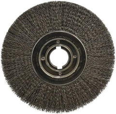 Anderson - 12" OD, 2" Arbor Hole, Crimped Steel Wheel Brush - 1-1/4" Face Width, 3" Trim Length, 0.02" Filament Diam, 3,600 RPM - Exact Industrial Supply