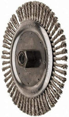Anderson - 6-7/8" OD, 5/8-11 Arbor Hole, Knotted Stainless Steel Wheel Brush - 3/16" Face Width, 1-1/4" Trim Length, 0.02" Filament Diam, 9,000 RPM - Exact Industrial Supply