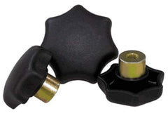 KIPP - 63mm Head Diam, 7 Point Lobed Knob - 12mm Hole, Thermoplastic, Black - Exact Industrial Supply