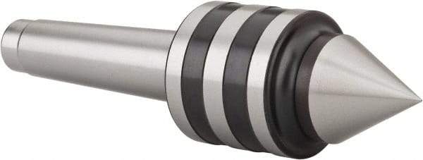 Value Collection - MT3 Taper Shank, 1.7717" Head Diam Live Center - 4,000 Max RPM, 1.2598" Point Diam, 2.95" Point Len, 705.48 Lb Max Workpc, 6.4567" OAL, 1.12" Long Tip, Standard Point - Exact Industrial Supply