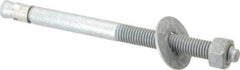 Value Collection - 5/8" Diam, 5/8" Drill, 8-1/2" OAL, 1-1/2" Min Embedment Wedge Expansion Concrete Anchor - Grade 5 Steel, Galvanized Finish, Hex Nut Head, Hex Drive, 4" Thread Length - Exact Industrial Supply