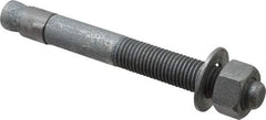 Made in USA - 7/8" Diam, 7/8" Drill, 8" OAL, 2-1/2" Min Embedment Wedge Expansion Concrete Anchor - Grade 5 Steel, Galvanized Finish, Hex Nut Head, Hex Drive, 4" Thread Length - Exact Industrial Supply