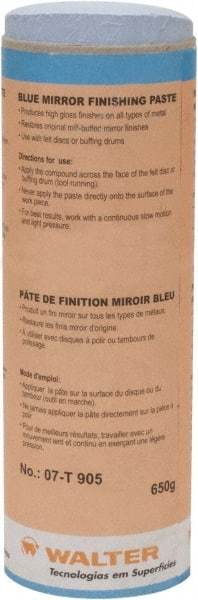 WALTER Surface Technologies - 5 oz Metal Polishing Compound - Compound Grade Ultra Fine, 2,000 Grit, Blue, For Mirror Finishing, Use on Metal - Exact Industrial Supply