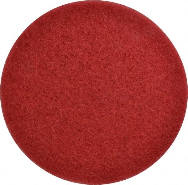 3M - Spray Buffing Pad - 13" Machine, Red Pad, Polyester - Exact Industrial Supply