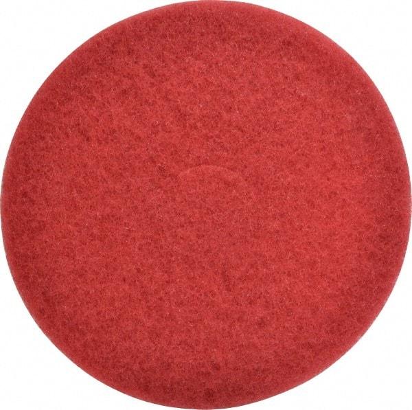 3M - Spray Buffing Pad - 14" Machine, Red Pad, Polyester - Exact Industrial Supply
