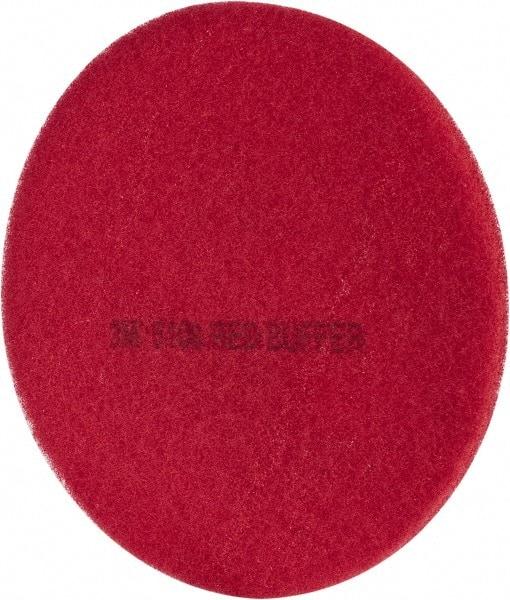 3M - Spray Buffing Pad - 19" Machine, Red Pad, Polyester - Exact Industrial Supply
