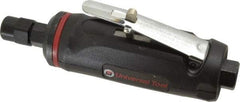 Universal Tool - 1/4" Collet, Straight Handle, Angle Air Die Grinder - 23,000 RPM, Rear Exhaust, 4 CFM, 0.66 hp, 90 psi, 1/4 NPT - Exact Industrial Supply