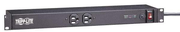 Tripp-Lite - 12 Outlets, 120 VAC20 Amps, 10' Cord, Power Outlet Strip - Floor, Keyhole Mount, 5-15 NEMA Configuration, 4" Strip - Exact Industrial Supply