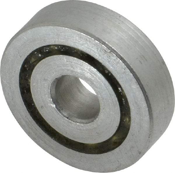 Value Collection - 1/4" Bore Diam, 7/8" OD, Open Unground Full Complement Radial Ball Bearing - 1/4" Wide, 1 Row, Round Bore, 397 Lb Dynamic Capacity - Exact Industrial Supply