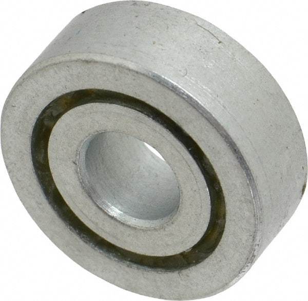 Value Collection - 3/8" Bore Diam, 1-1/16" OD, Open Unground Full Complement Radial Ball Bearing - 3/8" Wide, 1 Row, Round Bore, 484 Lb Dynamic Capacity - Exact Industrial Supply