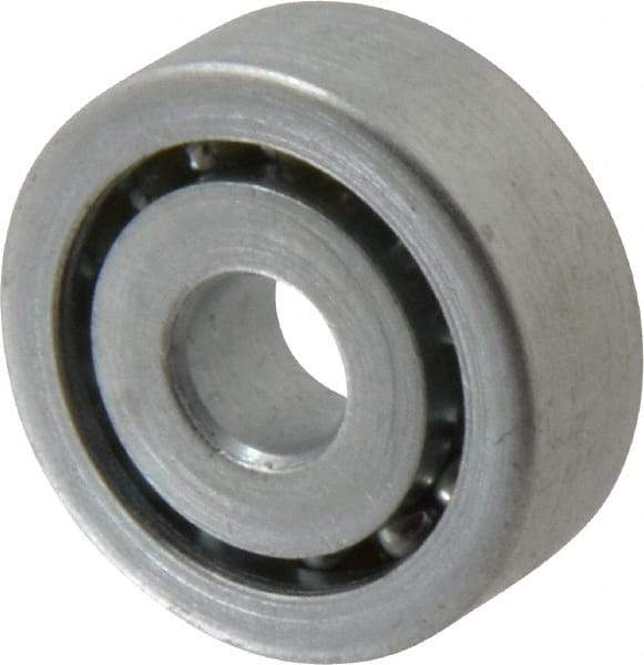 Value Collection - 5/16" Bore Diam, 1-1/16" OD, Open Unground Full Complement Radial Ball Bearing - 3/8" Wide, 1 Row, Round Bore, 484 Lb Dynamic Capacity - Exact Industrial Supply