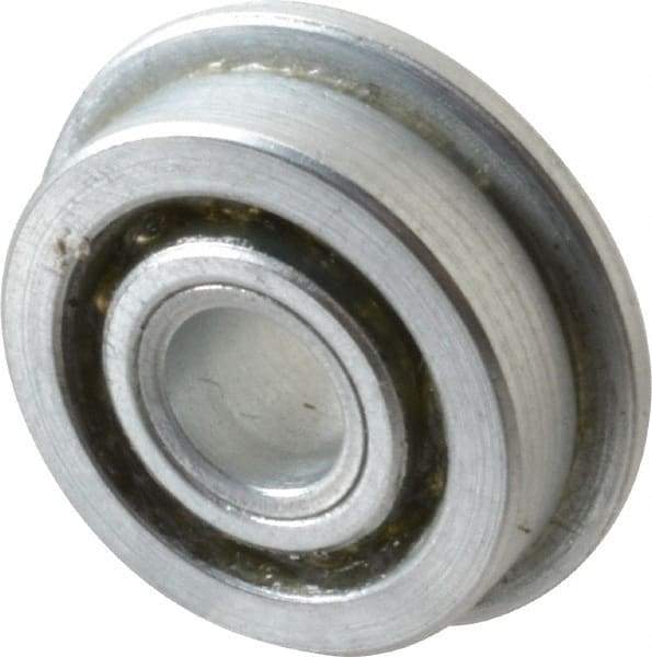 Value Collection - 1/4" Bore Diam, 3/4" OD, Open Unground Full Complement Radial Ball Bearing - With Flange, 1 Row, Round Bore, 287 Lb Dynamic Capacity - Exact Industrial Supply