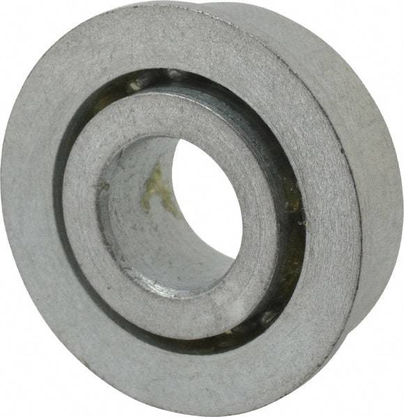 Value Collection - 3/8" Bore Diam, 29/32" OD, Open Unground Full Complement Radial Ball Bearing - With Flange, 1 Row, Round Bore, 356 Lb Dynamic Capacity - Exact Industrial Supply