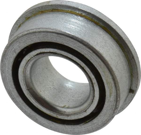 Value Collection - 7/16" Bore Diam, 29/32" OD, Open Unground Full Complement Radial Ball Bearing - With Flange, 1 Row, Round Bore, 356 Lb Dynamic Capacity - Exact Industrial Supply