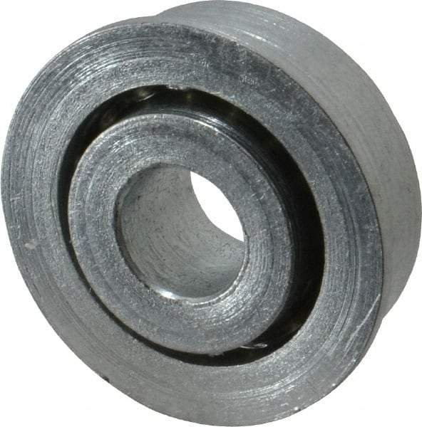 Value Collection - 3/8" Bore Diam, 1-1/16" OD, Open Unground Full Complement Radial Ball Bearing - With Flange, 1 Row, Round Bore, 509 Lb Dynamic Capacity - Exact Industrial Supply