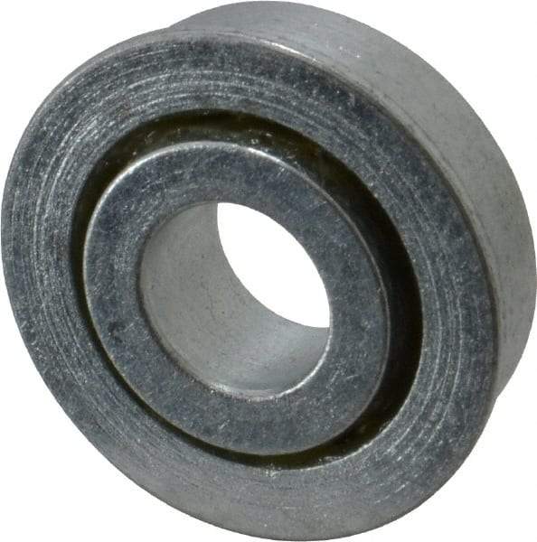 Value Collection - 1/2" Bore Diam, 1-1/4" OD, Open Unground Full Complement Radial Ball Bearing - With Flange, 1 Row, Round Bore, 707 Lb Dynamic Capacity - Exact Industrial Supply