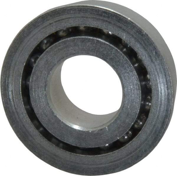 Value Collection - 5/8" Bore Diam, 1-3/8" OD, Open Unground Full Complement Radial Ball Bearing - With Flange, 1 Row, Round Bore, 769 Lb Dynamic Capacity - Exact Industrial Supply