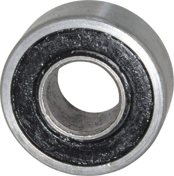 Value Collection - 3/8" Bore Diam, 7/8" OD, Double Seal Unground Retainer Type Radial Ball Bearing - 11/32" Wide, 1 Row, Round Bore, 450 Lb Dynamic Capacity - Exact Industrial Supply
