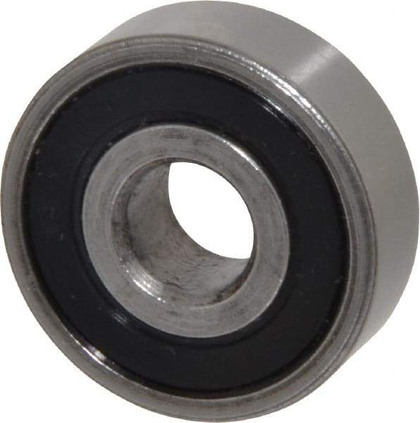 Value Collection - 3/8" Bore Diam, 1-1/8" OD, Double Seal Unground Retainer Type Radial Ball Bearing - 3/8" Wide, 1 Row, Round Bore, 691 Lb Dynamic Capacity - Exact Industrial Supply